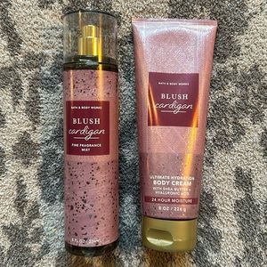 BLUSH CARDIGAN FFM & BODY CREAM- BATH & BODY WORKS